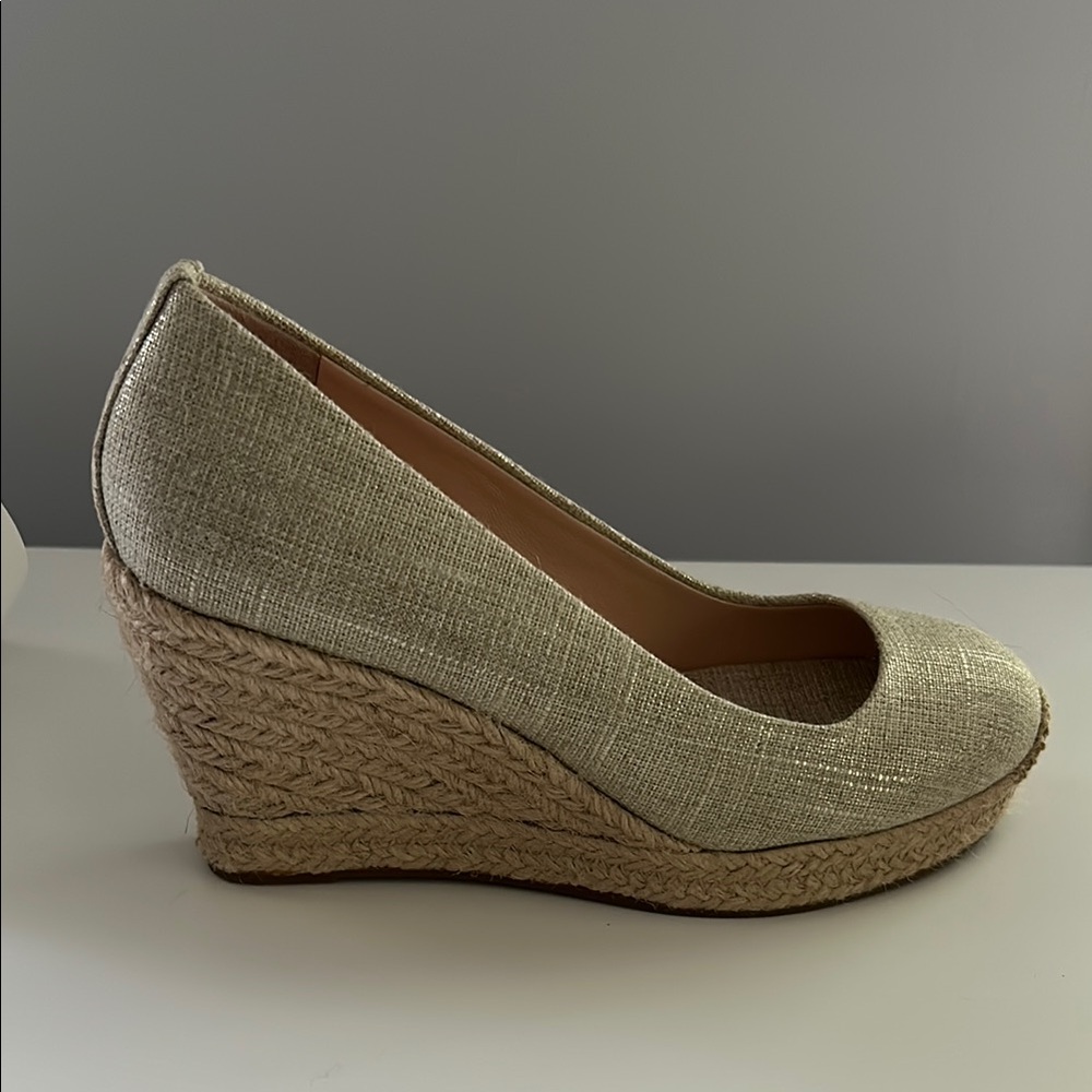 J. Crew Gold Espadrille Shoes with Textured Toe - Picture 3 of 4